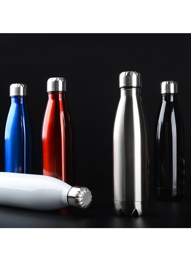 Cool Baby - stainless steel water bottles, easy to clean cola shape thermal flask rustproof for school outdoor sports for camping hiking travel(Sliver) - Image 1