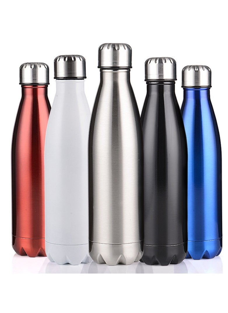 Cool Baby - stainless steel water bottles, easy to clean cola shape thermal flask rustproof for school outdoor sports for camping hiking travel(Sliver) - Image 1