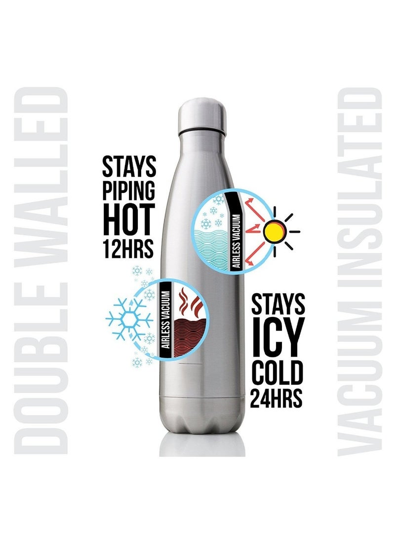 Cool Baby - stainless steel water bottles, easy to clean cola shape thermal flask rustproof for school outdoor sports for camping hiking travel(Sliver) - Image 1
