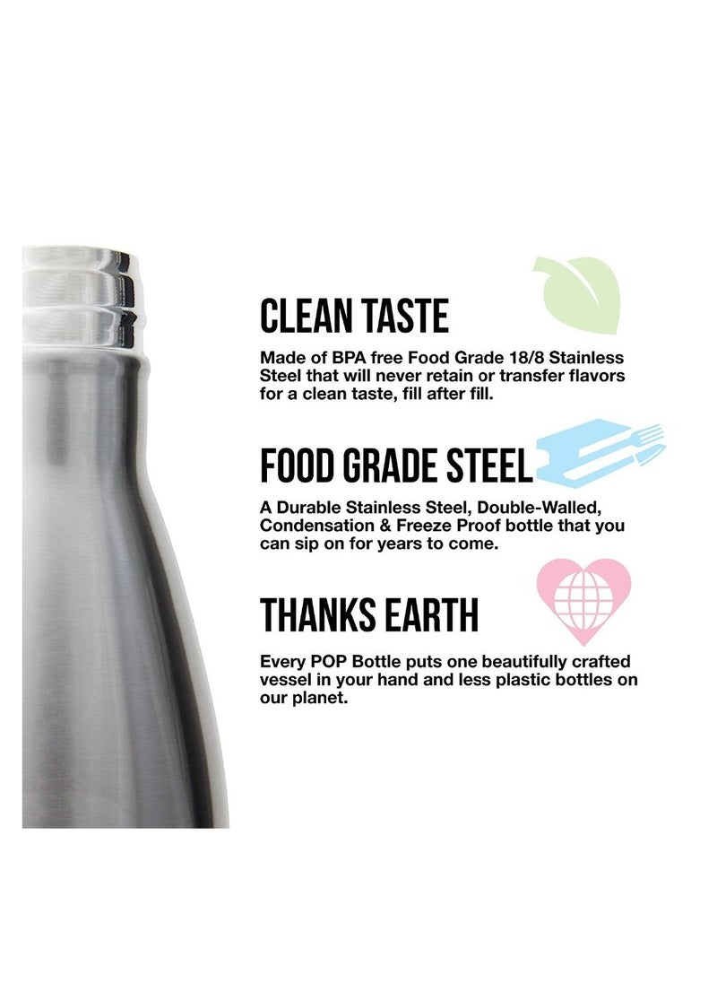 Cool Baby - stainless steel water bottles, easy to clean cola shape thermal flask rustproof for school outdoor sports for camping hiking travel(Sliver) - Image 1