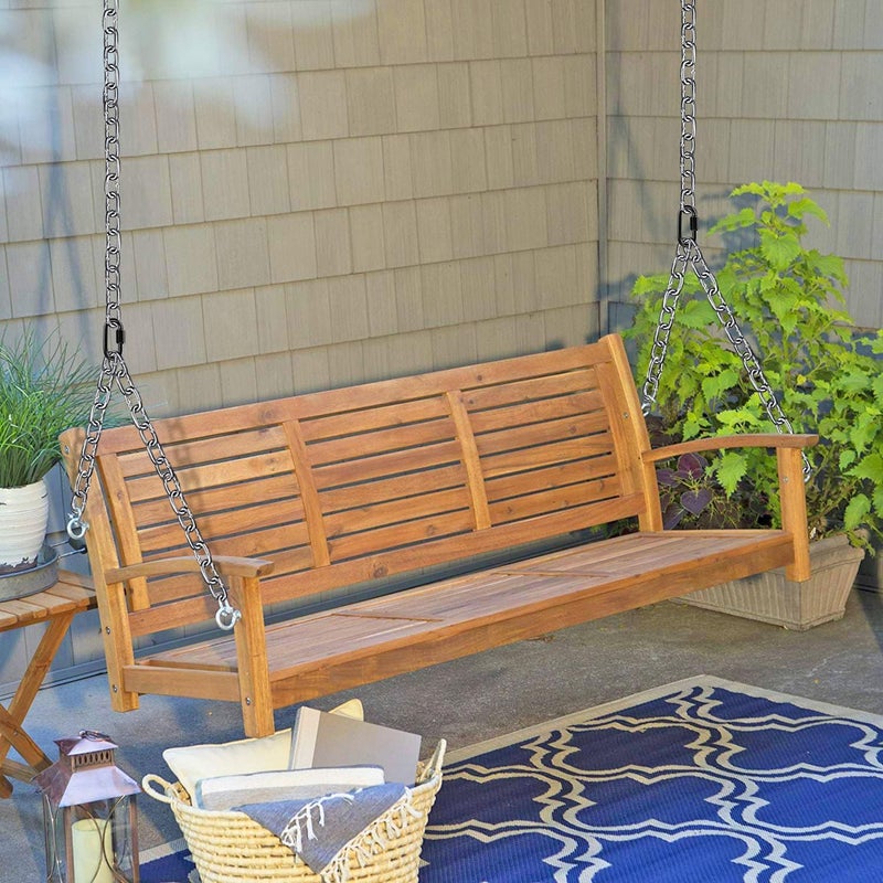 BeneLabel Set of 2 Heavy Duty Porch Swing Hanging Chain Kit, Hammock Chair Hardware for Indoor Outdoor Playground Hanging Chair Hammock Chair Punching Bags, 4 Screws for Wooden, 1000LB Capacity, 81" - Image 3