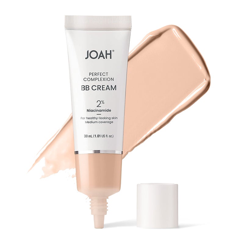 JOAH Beauty Perfect Complexion BB Cream with Hyaluronic Acid and Niaciminade, Korean Makeup with Medium Buildable Coverage, Evens Skin Tone, Lightweight, Semi Matte Finish, Fair with Cool Undertones - Image 1