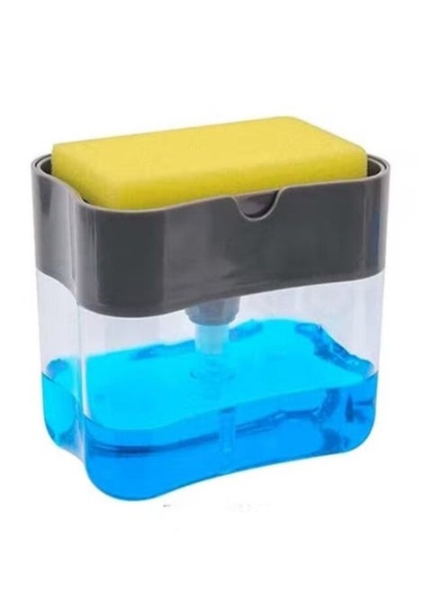 2-in-1 Sponge Rack Shelf Soap And Detergent Dispenser Pump Assorted