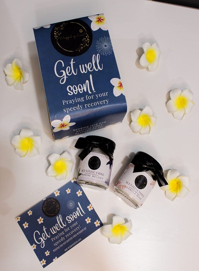 Wrapped up Love Scented Candles get Well Soon Gift Set - mini Scented Candles Gift Set- Pack of 2 - Vanilla Musk and Peppermint Eucalyptus - Image 1