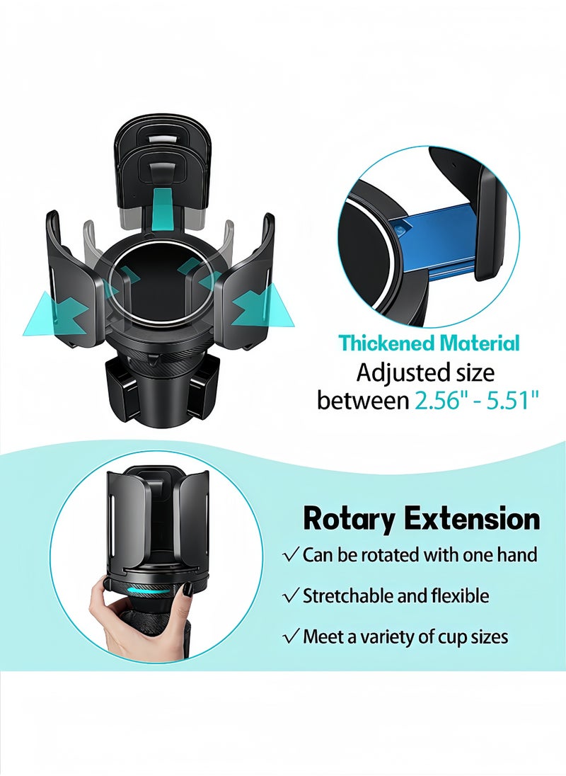 Peachjoy - Cup Holder Expander - All Purpose Cup Holder Expander with Adjustable Adapter and Holder, Compatible with 10-64 oz Large Bottles and Cups and Drinks - Image 1