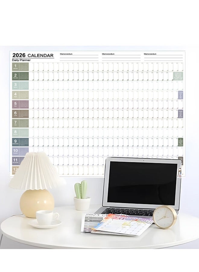 جمورو ورقة مخطط التقويم لعام ٢٠٢٦، تقويم حائطي معلق، جدول يومي سنوي، تقويم مُلصق، قائمة مهام سنوية للمستلزمات المكتبية - Image 2