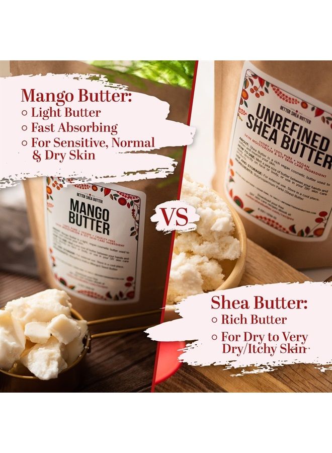Better Shea Butter زبدة المانجو الخام | 100% طبيعية، مستخرجة من بذور المانجو | مرطب للبشرة والشعر | استخدمها مع زبدة الشيا في صنع زبدة الجسم المخفوقة، اللوشن، ملمع الشفاه وصناعة الصابون | كتلة 8 أونصات - Image 4