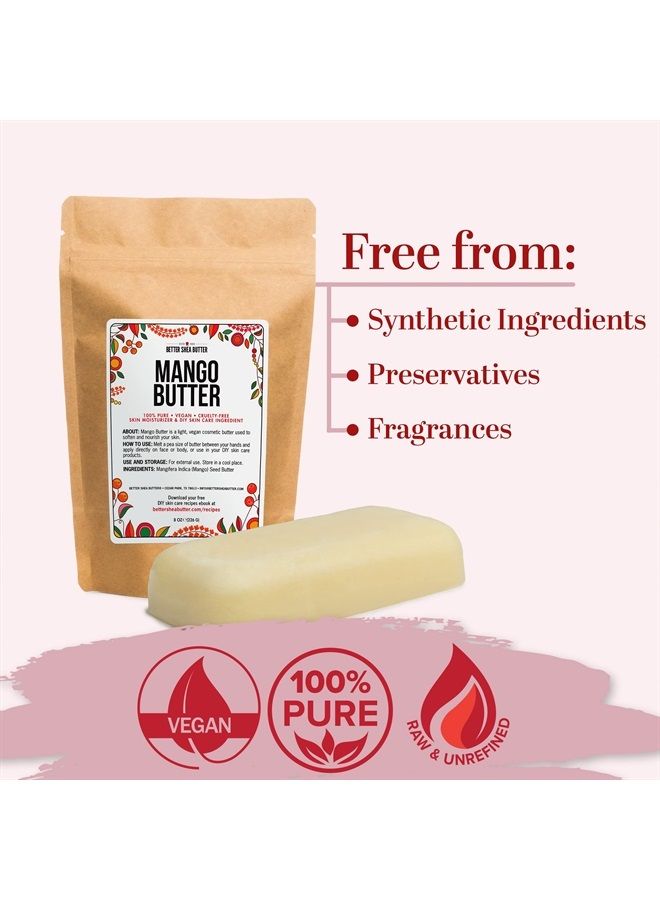 Better Shea Butter زبدة المانجو الخام | 100% طبيعية، مستخرجة من بذور المانجو | مرطب للبشرة والشعر | استخدمها مع زبدة الشيا في صنع زبدة الجسم المخفوقة، اللوشن، ملمع الشفاه وصناعة الصابون | كتلة 8 أونصات - Image 3
