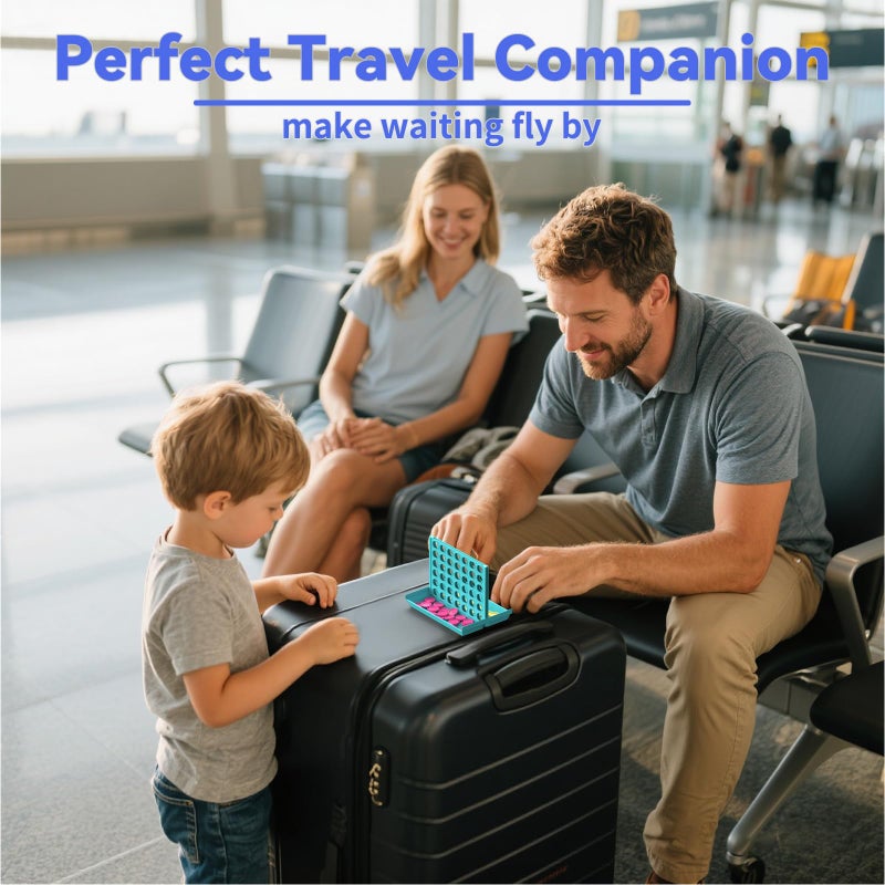 Pup Go Mini Pocket Sized 4 in a Row Board Game for Kids Ages 3+, Perfect Travel Sized Classic Games for Planes and Cars, Fun and Engaging Match Four Game for Children Ages 3 to 8 Years Old (Green) - Image 3