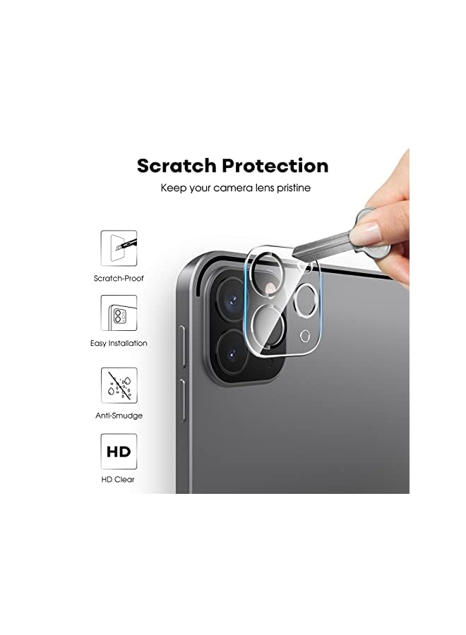 Jetech واقي شاشة JETech لجهاز iPad Pro مقاس 12.9 بوصة، 2022/2021/2020 (الجيل السادس/الخامس/الرابع) مع واقي عدسة الكاميرا، وفيلم زجاجي مقوى عالي الدقة مضاد للخدش، ويدعم القلم وFace ID، عبوة من قطعتين لكل منهما - Image 5