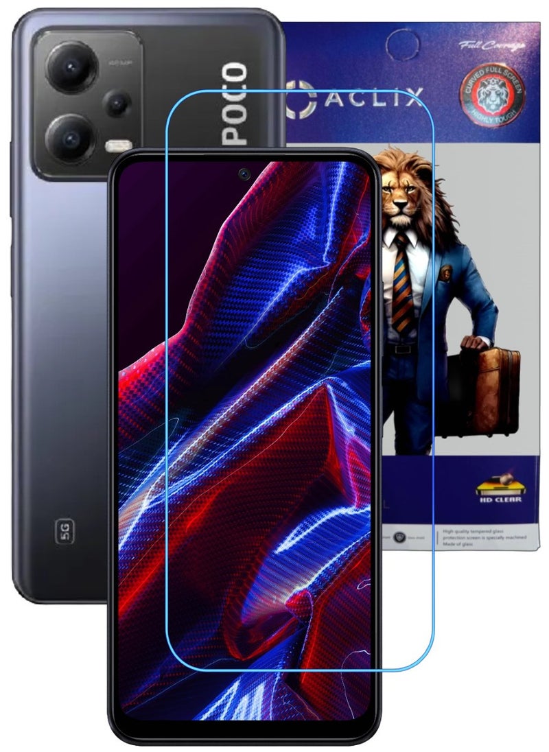 ACLIX Antistatic ESD Dustproof Premium Quality High Definition Clear Tempered Glass Screen Protector Designed For Xiaomi Poco X5 - Image 1