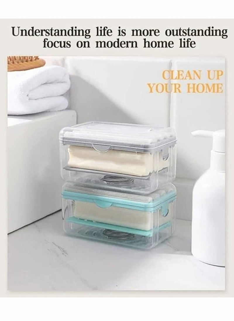 SYOSI - Soap Box, Bathroom Countertop Soap Dishes, Foam Soap Dispenser with Roller and Drain Holes, Cleaning Storage in One, Multifunctional Soap Bubble Box Quick Foam Quick Drain to Keep Countertops Clean - Image 1