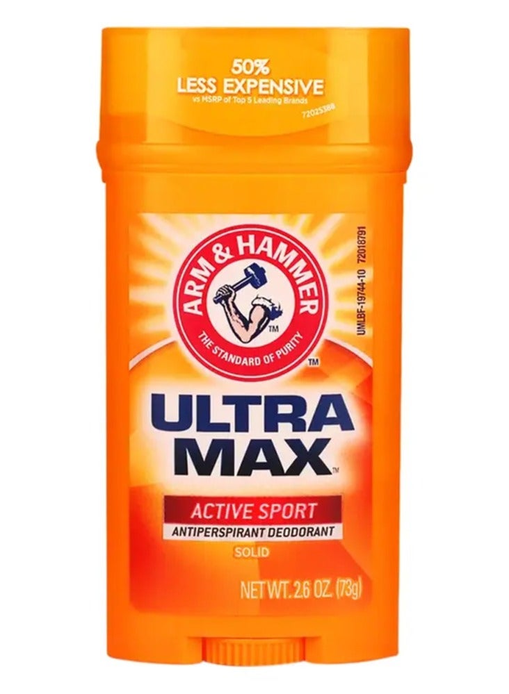 Arm & Hammer Ultra Max Active Sport Antiperspirant Deodorant Solid 73g - Image 1