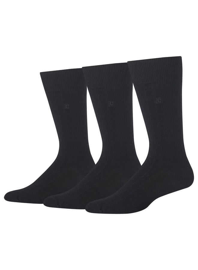 Chaps Men's Assorted Solid Dress Crew Socks (3 Pack)- L - Image 4
