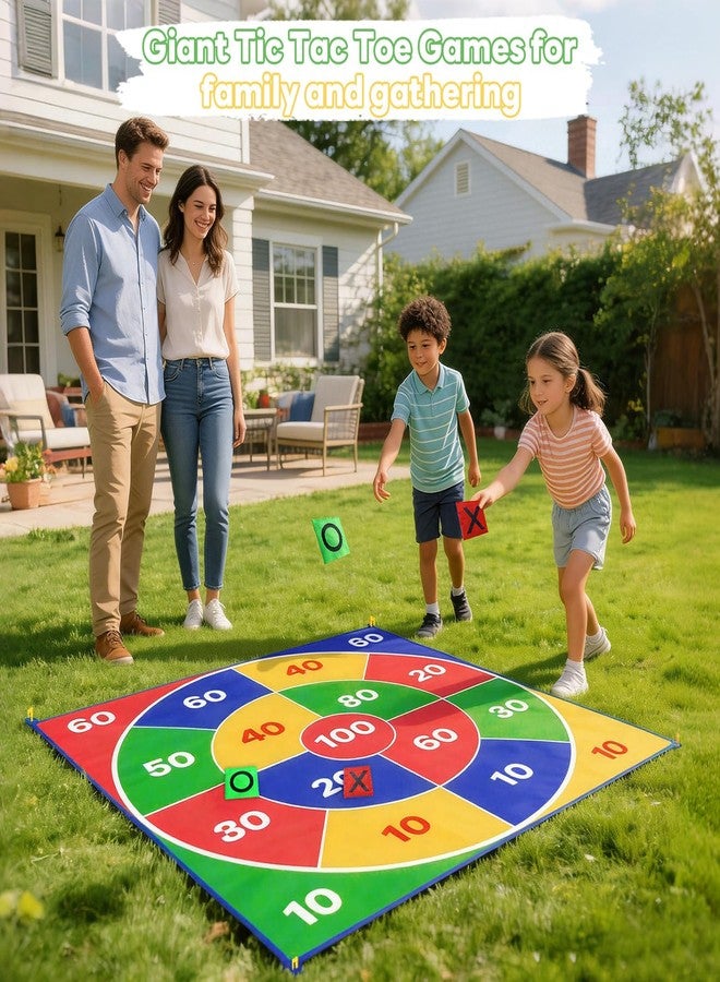 OMKSIH 2-in-1 Giant Tic Tac Toe Bean Bag Toss Games, 4.5ft Double Sided Large Outside Camping Backyard Lawn Games for Family Friend Party Fun Carnival Outdoor Giant Yard Games - Image 2