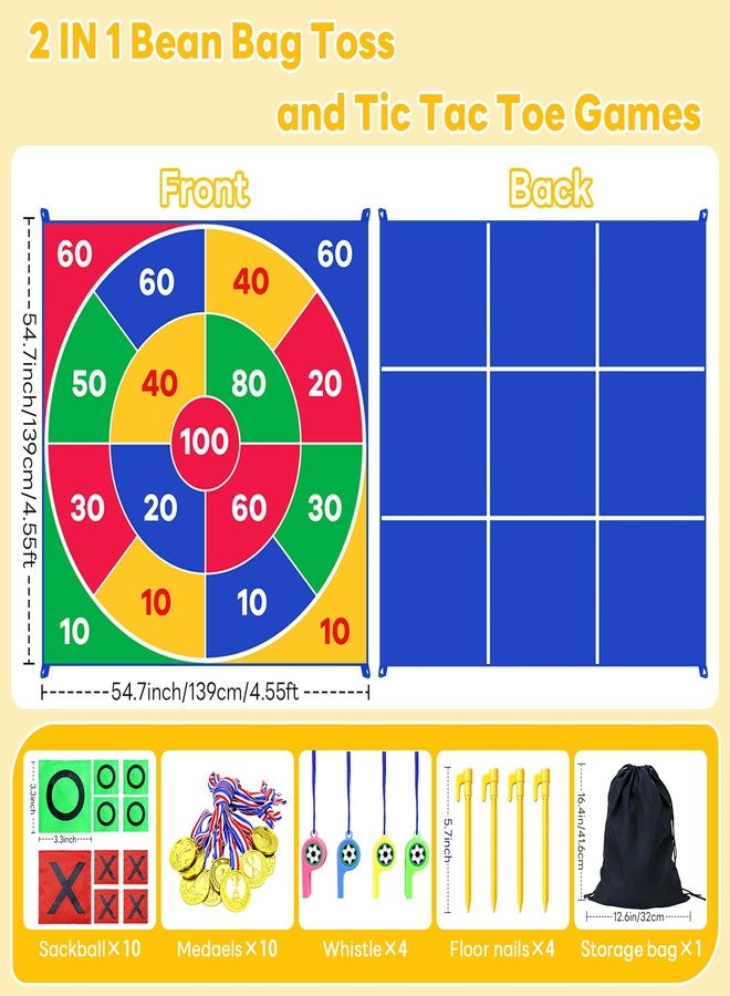 OMKSIH 2-in-1 Giant Tic Tac Toe Bean Bag Toss Games, 4.5ft Double Sided Large Outside Camping Backyard Lawn Games for Family Friend Party Fun Carnival Outdoor Giant Yard Games - Image 4