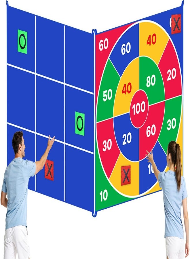 OMKSIH 2-in-1 Giant Tic Tac Toe Bean Bag Toss Games, 4.5ft Double Sided Large Outside Camping Backyard Lawn Games for Family Friend Party Fun Carnival Outdoor Giant Yard Games - Image 1