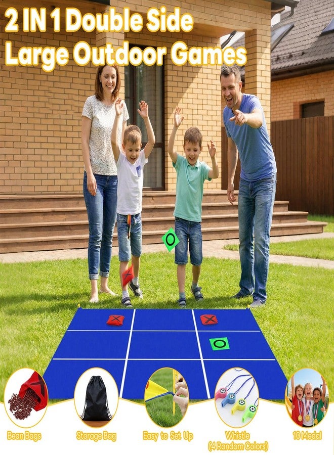 OMKSIH 2-in-1 Giant Tic Tac Toe Bean Bag Toss Games, 4.5ft Double Sided Large Outside Camping Backyard Lawn Games for Family Friend Party Fun Carnival Outdoor Giant Yard Games - Image 3