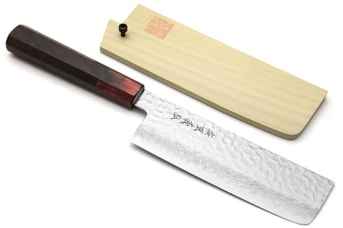 VG10 46 LAYERS HAMMERED DAMASCUS NAKIRI JAPANESE VEGETABLE KNIFE 65 165MM ROSEWOOD HANDLE