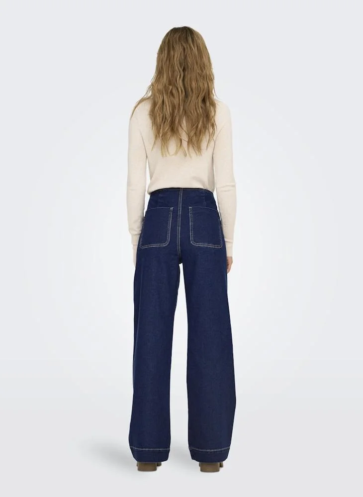 اونلي Onlmadeline High Waist Wide Leg Jeans"30