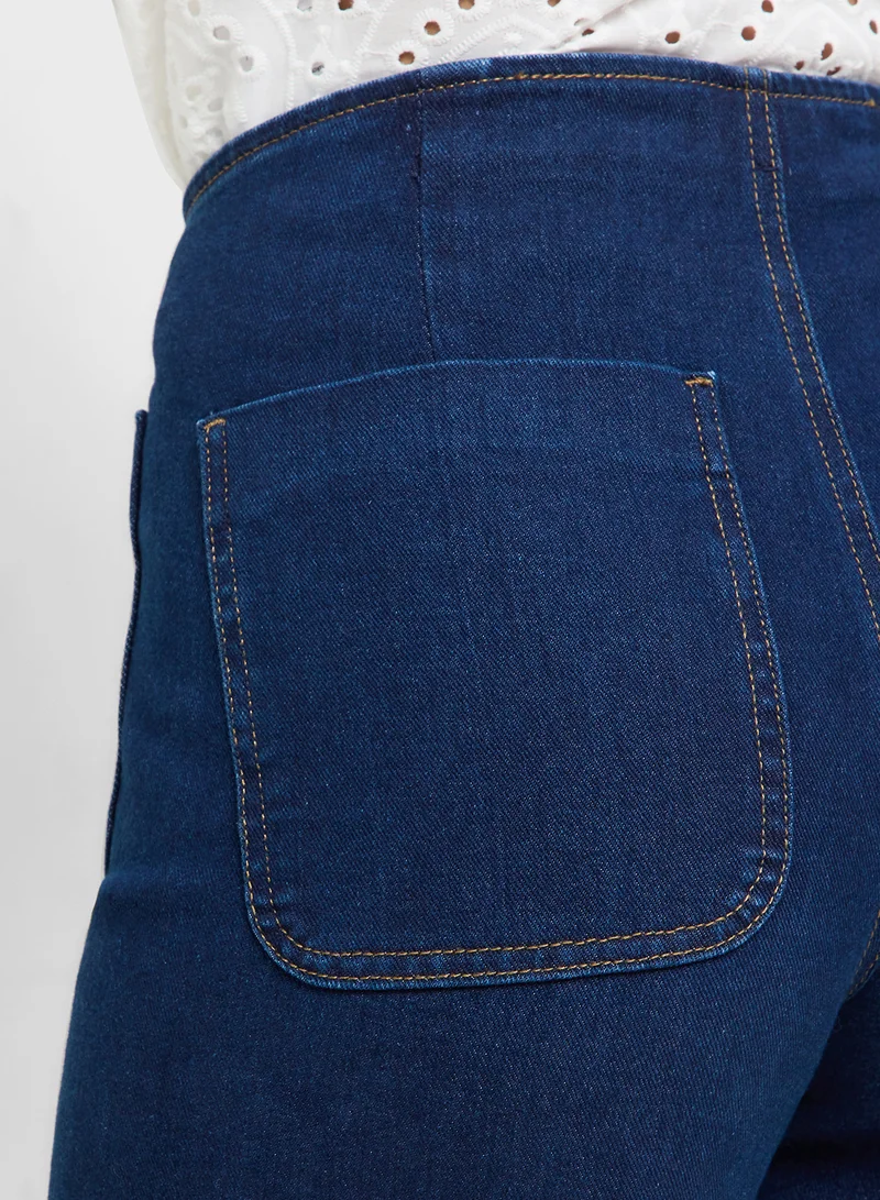 ONLY Pocket Detail Wide Leg Jeans
