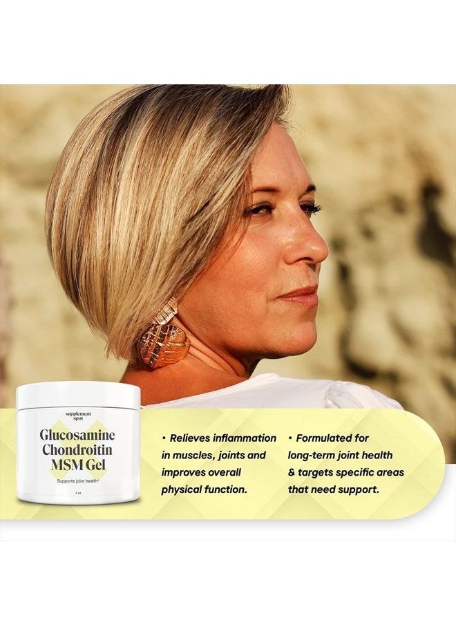Supplement Spot - Glucosamine Chondroitin MSM Gel (4 oz), Joint Supplement w/Glucosamine, Chondroitin, MSM & Bromelain to Support Joint Health– Water-Based Joint Supplement for Women & Men - Image 1
