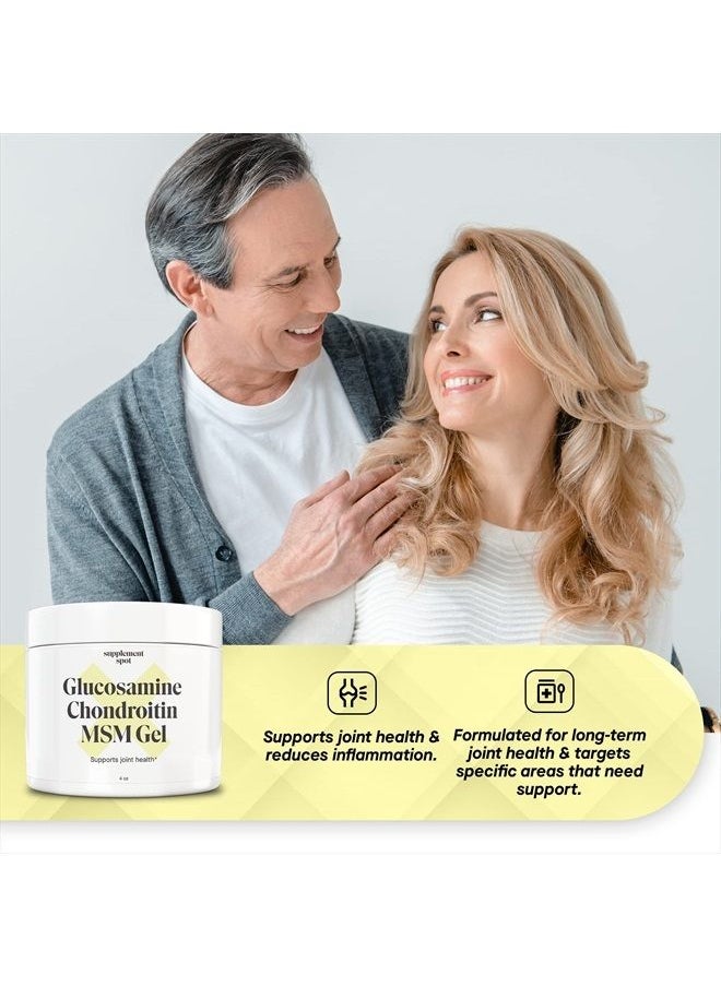 Supplement Spot - Glucosamine Chondroitin MSM Gel (4 oz), Joint Supplement w/Glucosamine, Chondroitin, MSM & Bromelain to Support Joint Health– Water-Based Joint Supplement for Women & Men - Image 1