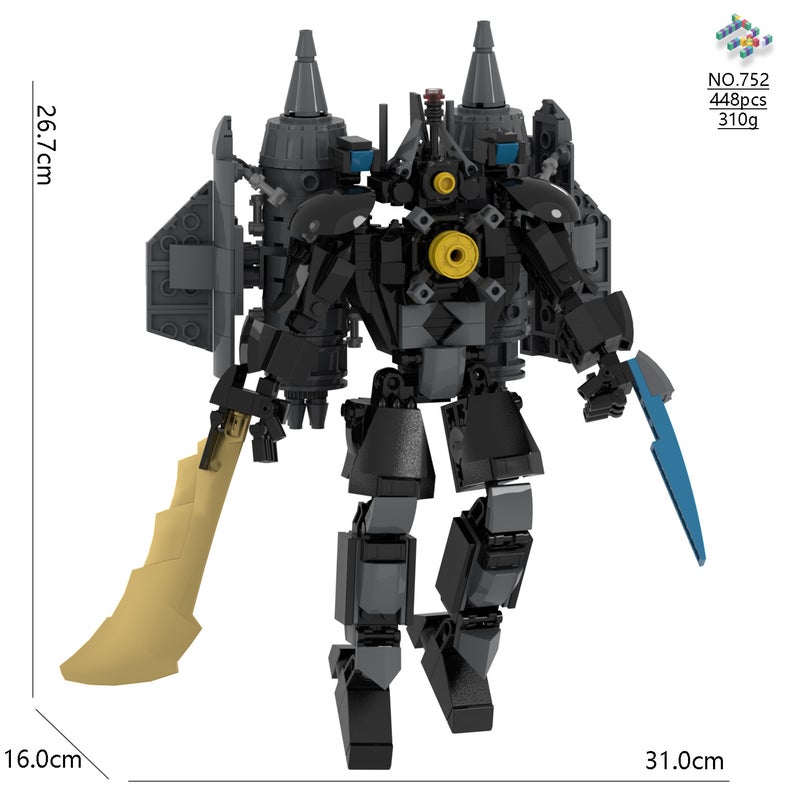 Cross-border dedicated to monitoring toilet people toy building blocks Tao Xi MOC hot game peripheral model hand wholesale