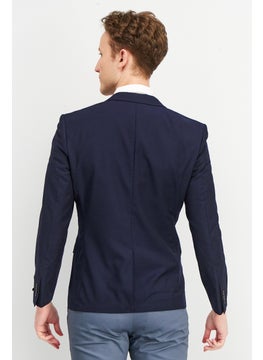 SELECTED Men Regular Fit Solid Formal Blazer, Navy  - Image 4