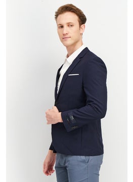 SELECTED Men Regular Fit Solid Formal Blazer, Navy  - Image 2