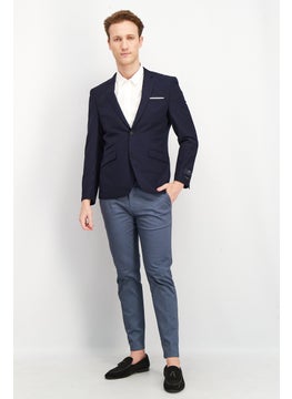 SELECTED Men Regular Fit Solid Formal Blazer, Navy  - Image 3