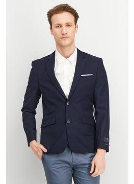 SELECTED Men Regular Fit Solid Formal Blazer, Navy  - Image 1