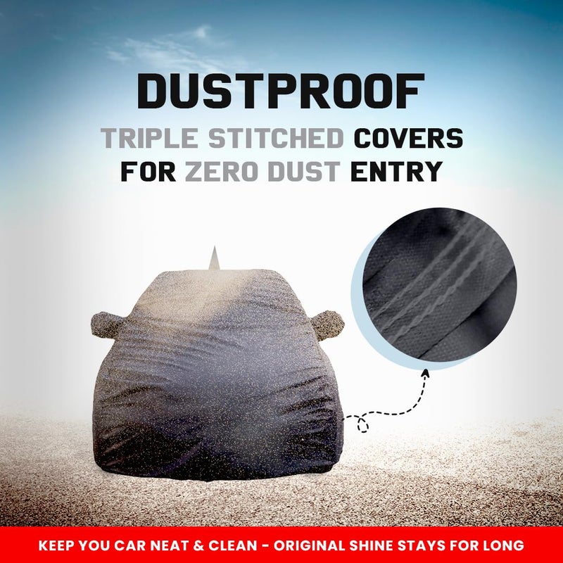 Autofact Waterproof Car Body Cover Compatible with Nissan Magnite (2020 to 2022) with Mirror and Antenna Pockets, 4 x 4 American Matty, Long Lasting Strong Durable Material, Grey Color - Image 5