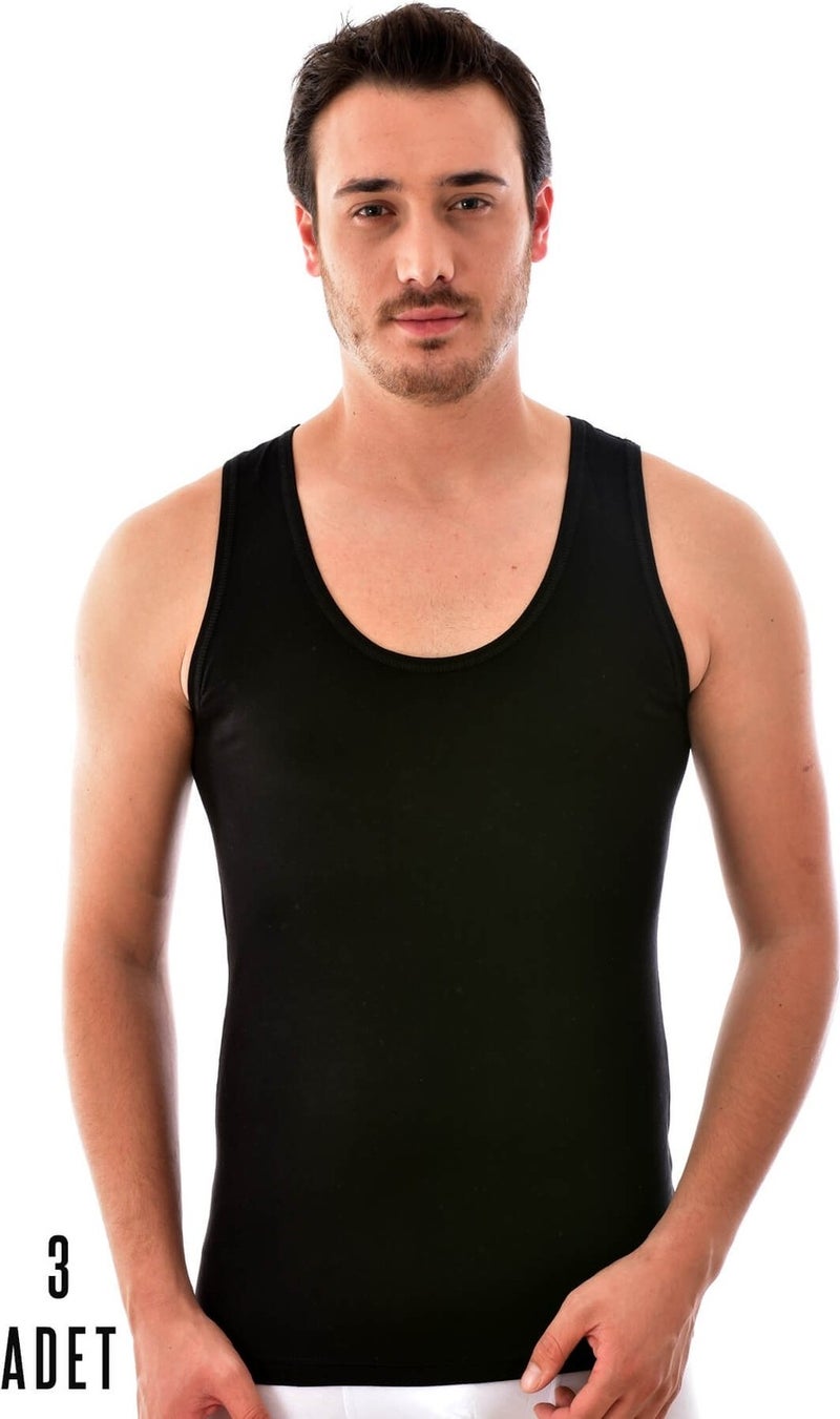 Tutku Elit 3 Pieces Elite 1201 Men's Modal Elasthan Athlete Black  - Image 1