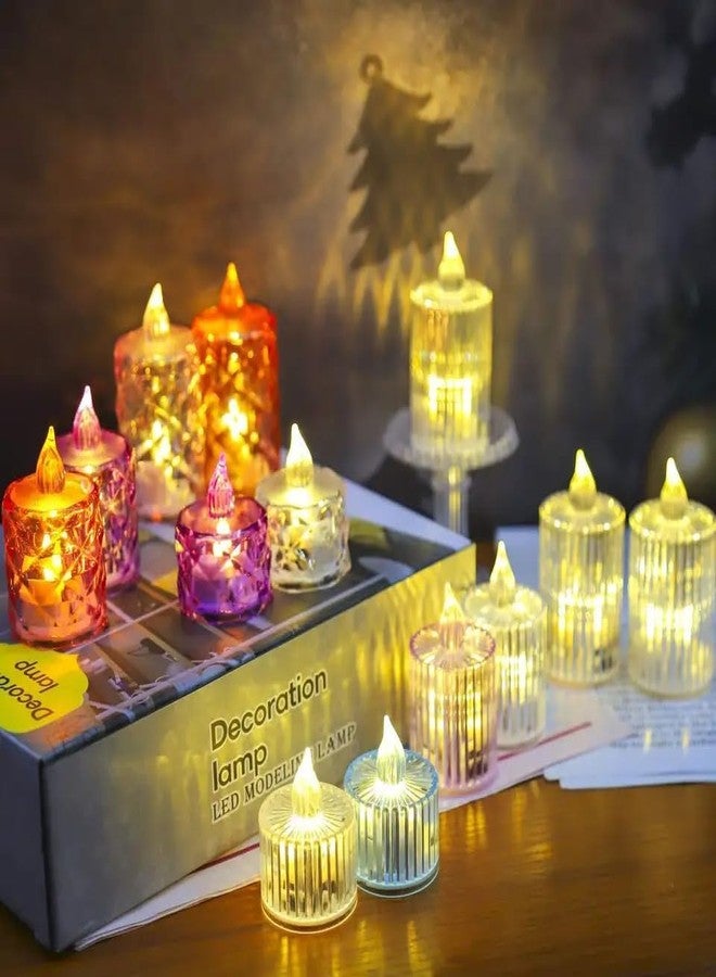 EONWISE Flameless and Smokeless Decorative Candles Transparent Acrylic Led Tea Light Candle for Christmas, Festival,Candles (Diamond led candles-KTC-104, Pack of 24) - Image 5
