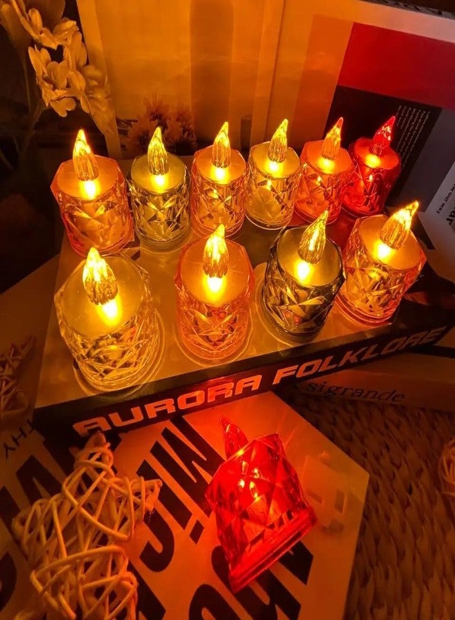 EONWISE Flameless and Smokeless Decorative Candles Transparent Acrylic Led Tea Light Candle for Christmas, Festival,Candles (Diamond led candles-KTC-104, Pack of 24) - Image 2