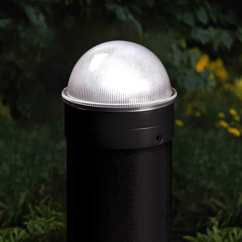Classy Caps CH2233B Summit Chain Link Solar Post Cap, Black â€“ High Output LED, Fits 1-7/8", 2", 2-2/8",2.5, 2-7/8",3" Diameter Posts, Easy DIY, Brilliant White Light, Ideal for Chainlink Fence Posts - Image 2
