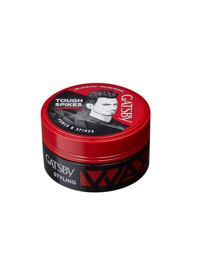 GATSBY Hair Styling Wax - Power & Spikes, For Tough Spikes, Non Sticky, Anytime Re-Stylable, Easy Wash Off, 75gm,Red - Image 2