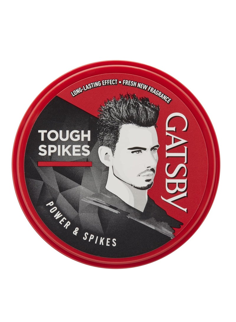 GATSBY Hair Styling Wax - Power & Spikes, For Tough Spikes, Non Sticky, Anytime Re-Stylable, Easy Wash Off, 75gm,Red - Image 1
