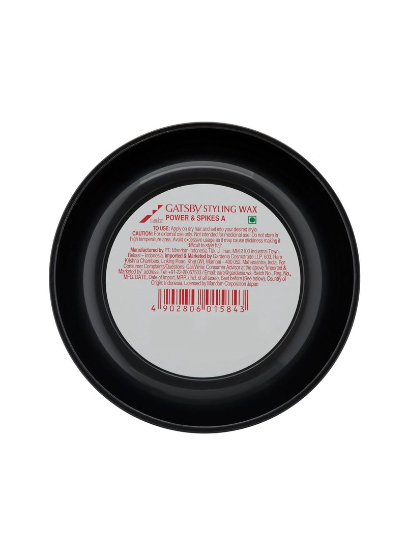 GATSBY Hair Styling Wax - Power & Spikes, For Tough Spikes, Non Sticky, Anytime Re-Stylable, Easy Wash Off, 75gm,Red - Image 3