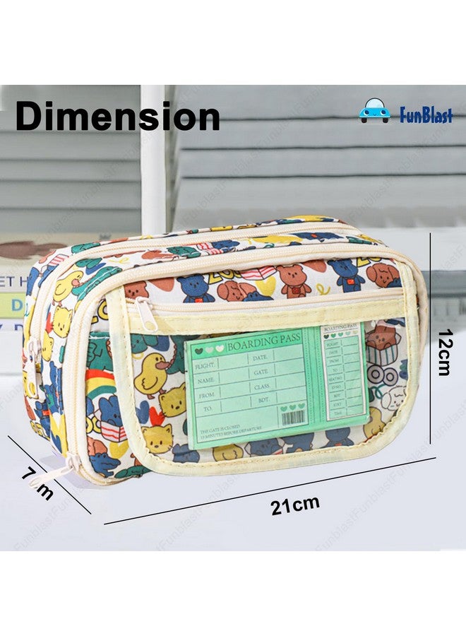 فنبلاست حقيبة أقلام فن بلاست للبنات - حقيبة أقلام كاواي، منظم أقلام أنيق، حقيبة تنظيم أدوات مكتبية كبيرة السعة، حقيبة متعددة الأغراض بسحاب للأطفال والكبار (متعددة الألوان) - Image 3