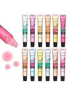 Expressions 12Pc Lip Gloss Lip Oil Collection Lip Gloss Tubes With Essential Oils Moisturizing Hydrating Lip Glosses Lip Glow Oil Hydrating Lip Balm  - Image 1