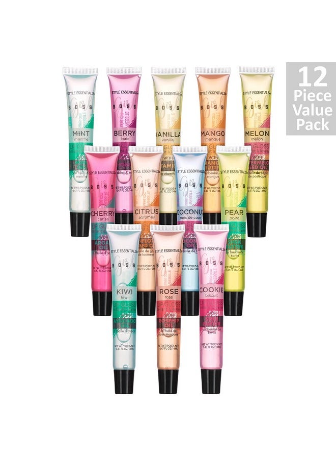 Expressions 12Pc Lip Gloss Lip Oil Collection Lip Gloss Tubes With Essential Oils Moisturizing Hydrating Lip Glosses Lip Glow Oil Hydrating Lip Balm  - Image 3