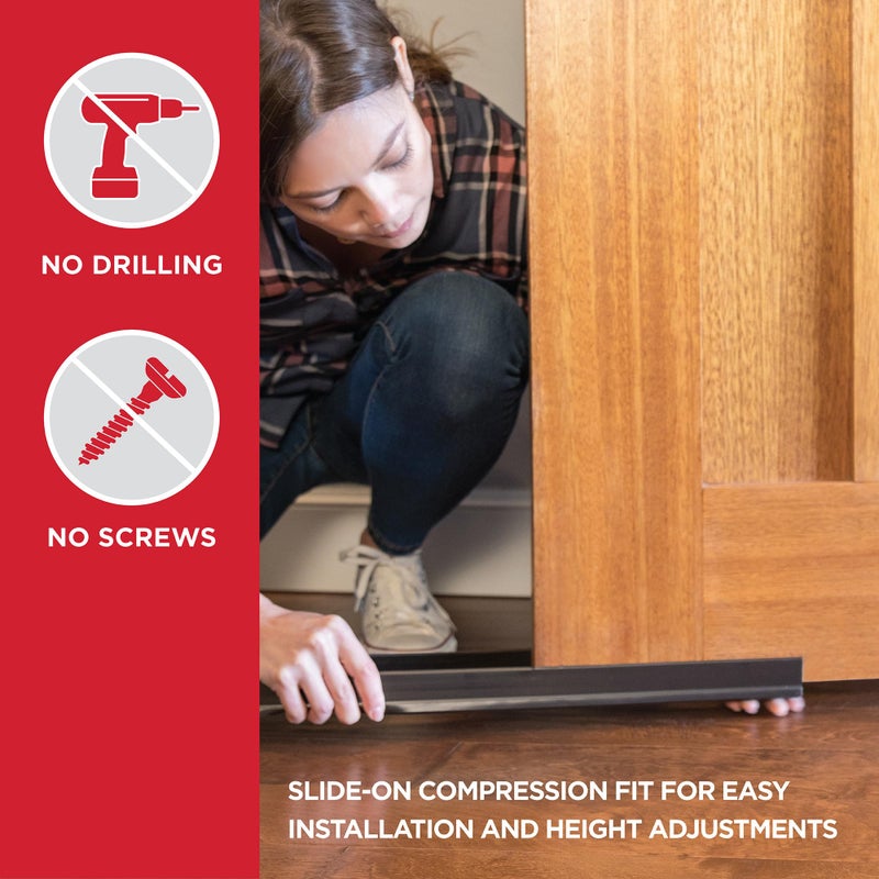 M-D Building Products Vinyl Cinch U-Shape Door Bottom Seal, Slide-On Weatherstripping Draft Stopper, Easy to Install, Fits 36â€ x 1-3/4â€ Doors, Fills 3/8â€- 3/4â€ Gaps, 43337, Brown - Image 4