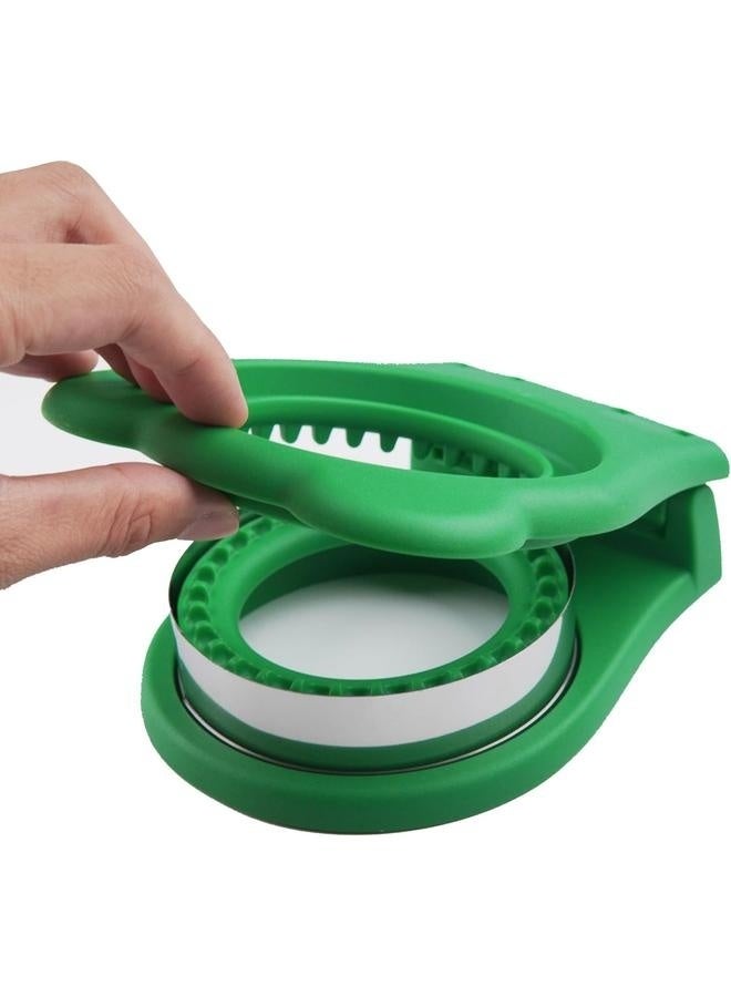 Green Sandwich Cutter - Perfect for Sandwiches, Cookies, and DIY Creations, Sandwich Cutter and Sealer, Crustless Bread Sandwich Sealer Decruster (Round)
