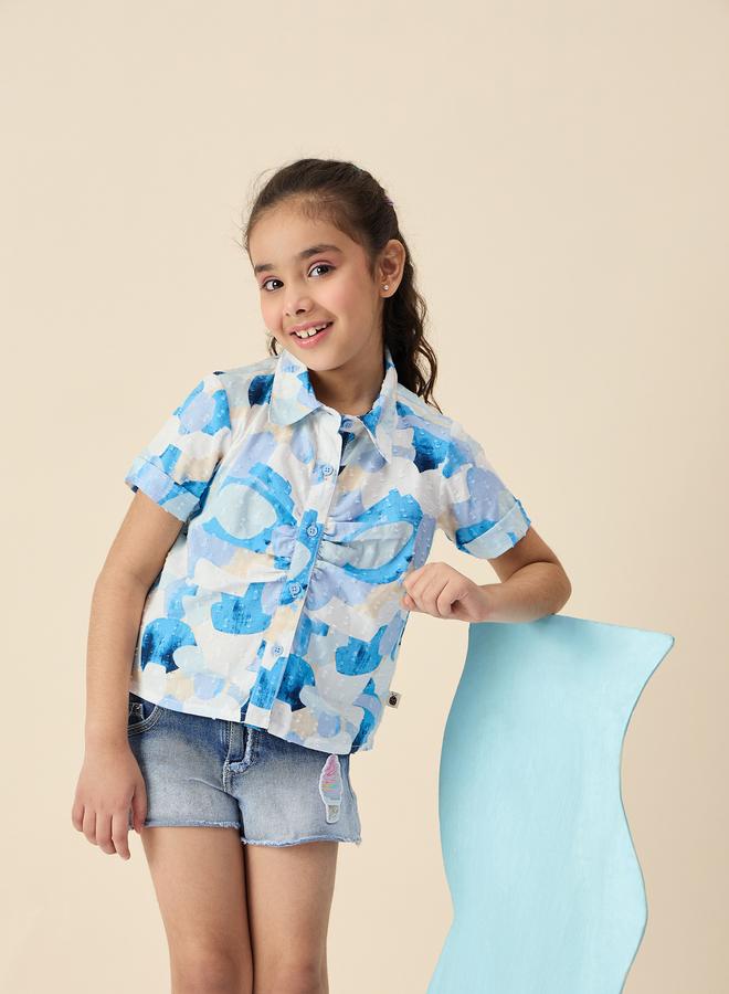 Stylo Bug Girls Blue Abstract Print Shirt - Image 5