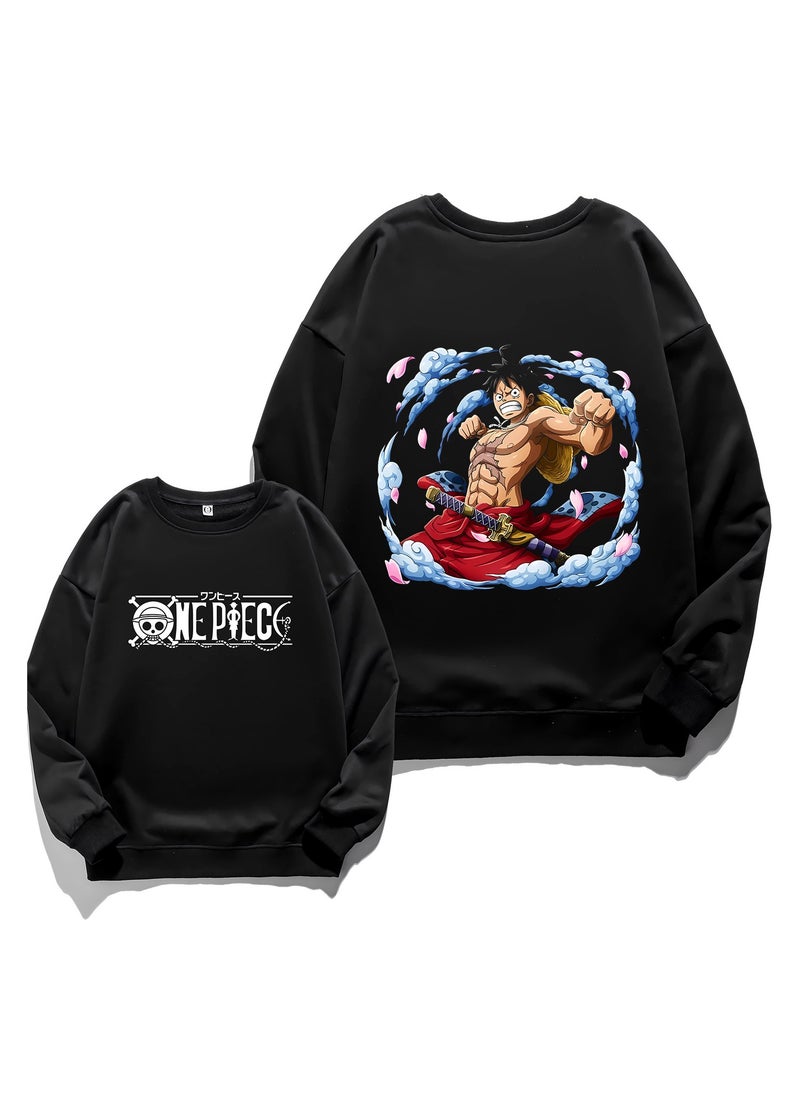KUYING New One Piece Retro Washed Round Neck Hoodie  - Image 1