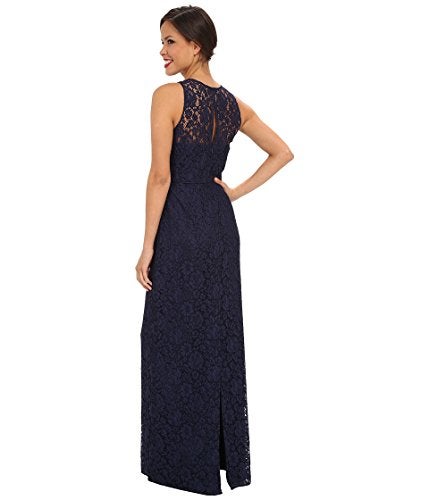 Donna Morgan Women's Harper Long Lace Illusion Gown, Indigo, 0 - Image 3