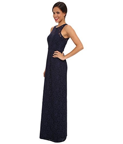 Donna Morgan Women's Harper Long Lace Illusion Gown, Indigo, 0 - Image 2