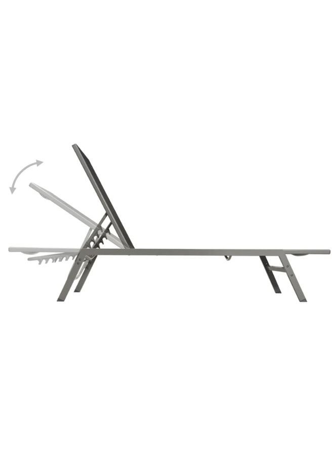 vidaxl vidaXL Sun Loungers 2 pcs with Table Steel and Textilene Black  - Image 2